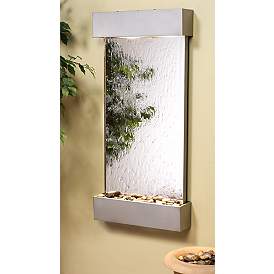 Whispering Creek Mirror Silver 46&quot; High Wall Fountain