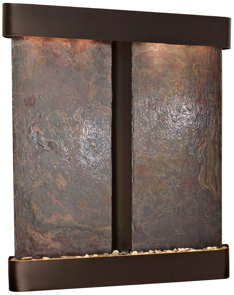 Cottonwood Falls Multicolor Blackened Round Wall Fountain