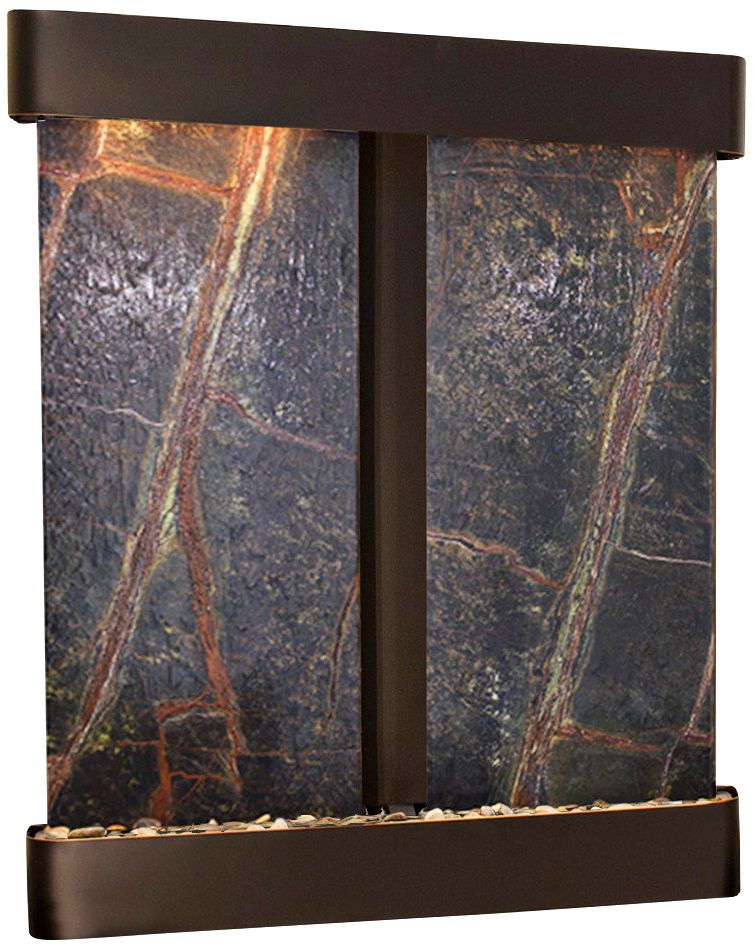 Cottonwood Falls 61" Wide Blackened Copper Wall Fountain