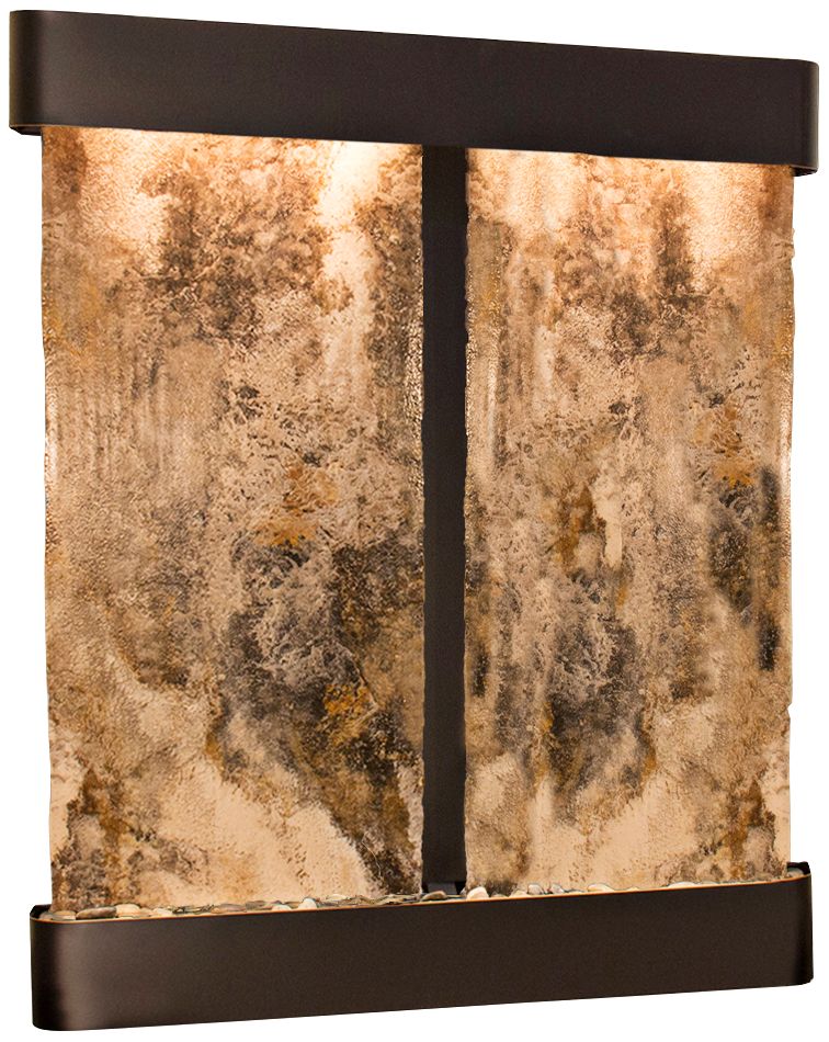 Cottonwood Falls 69" High Travertine Modern Wall Fountain