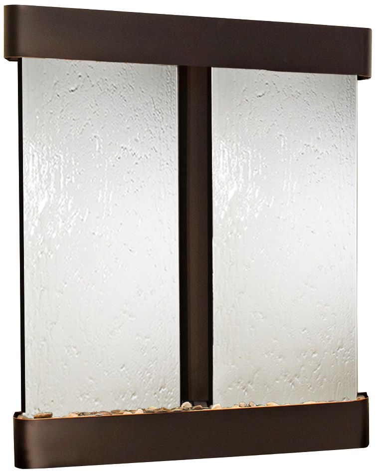 Cottonwood Falls Mirror Blackened Round 69"H Wall Fountain