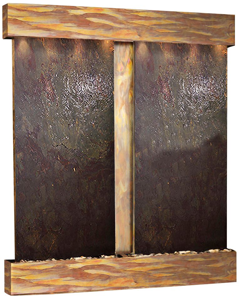 Cottonwood Falls 61" Wide Rustic Copper Wall Fountain