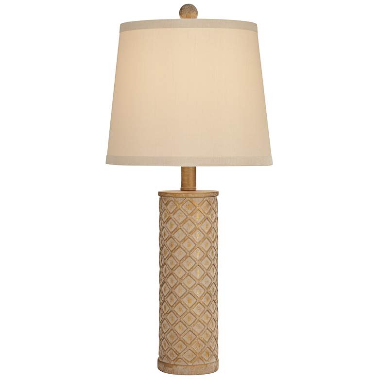 Gisele Gold Wash Lattice Column Table Lamp