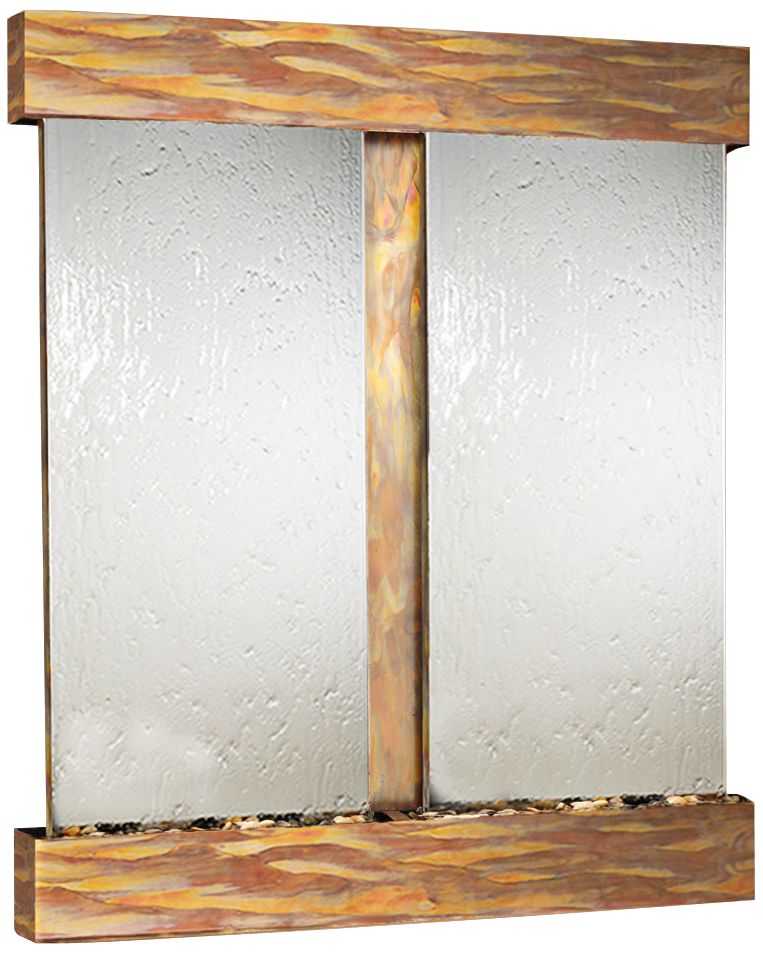 Cottonwood Falls Rustic Copper Mirrored 69"H Wall Fountain