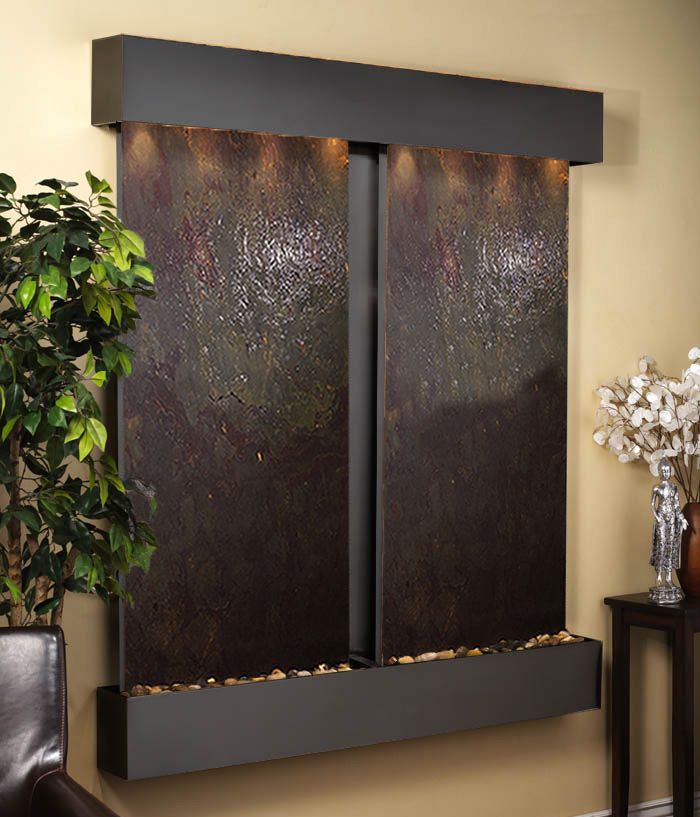 Cottonwood Falls Featherstone Blackened 69"H Wall Fountain