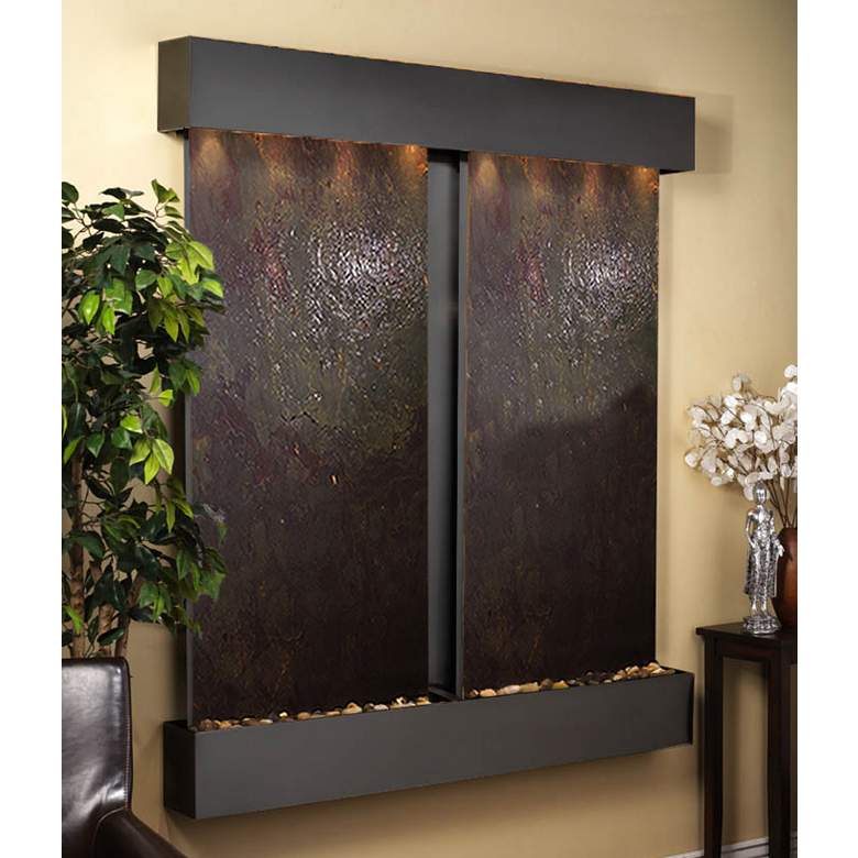 Cottonwood Falls Featherstone Blackened 69&quot;H Wall Fountain