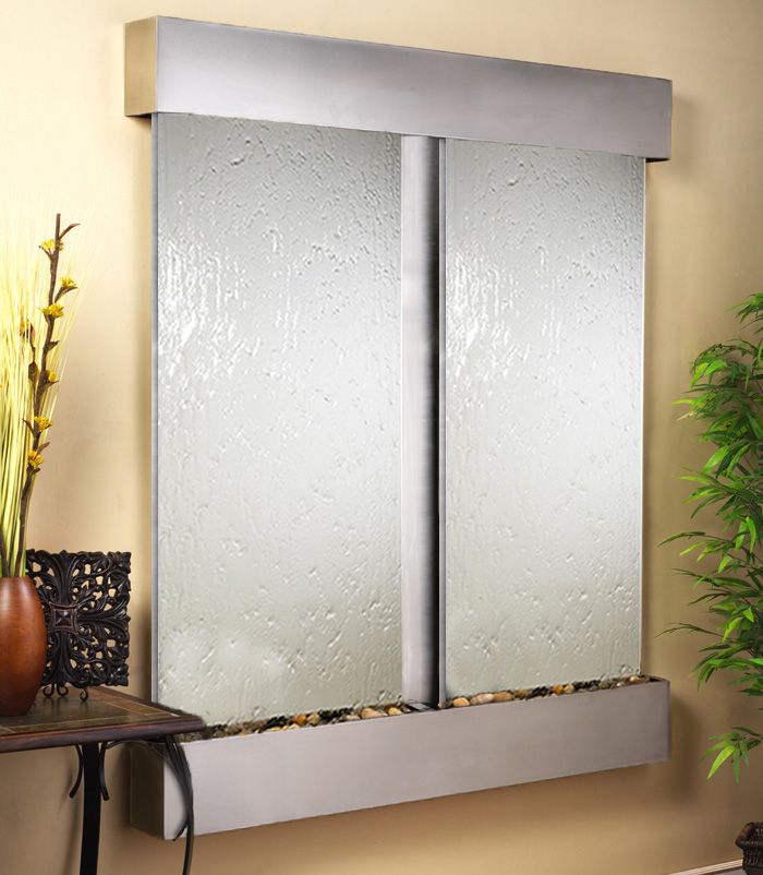 Cottonwood Falls 69"H Stainless Steel Mirrored Wall Fountain