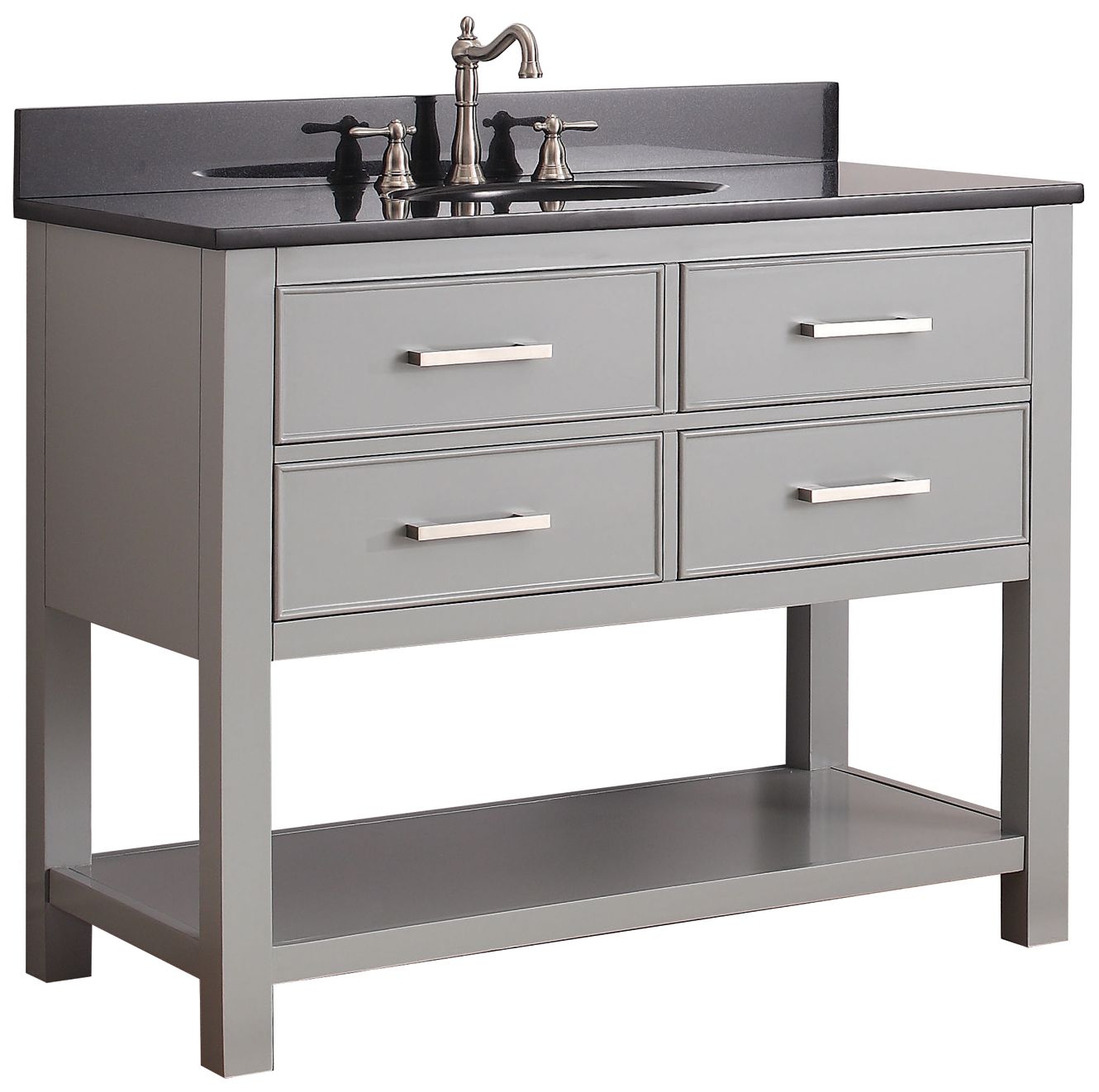 Avanity Brooks 42" Black Top Gray Single Sink Vanity