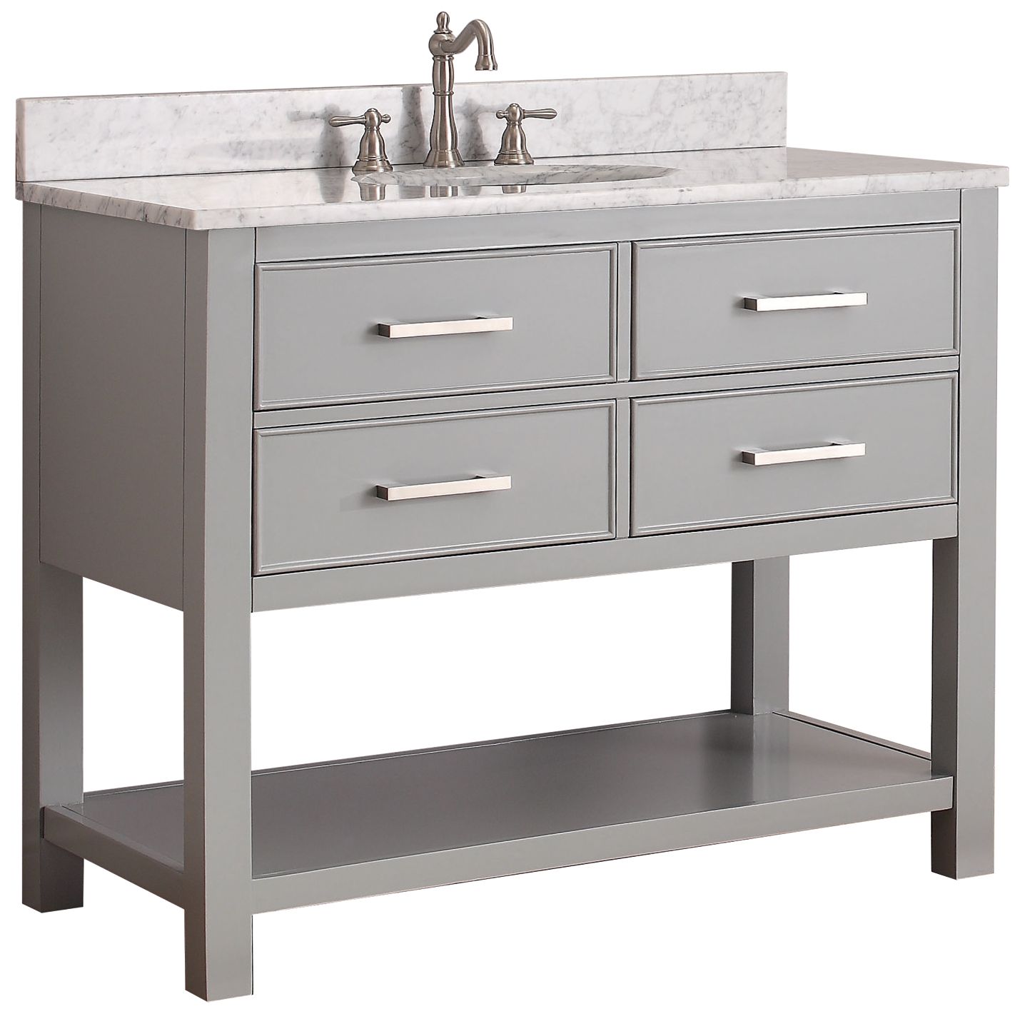 Avanity Brooks 42" White Top Gray Single Sink Vanity