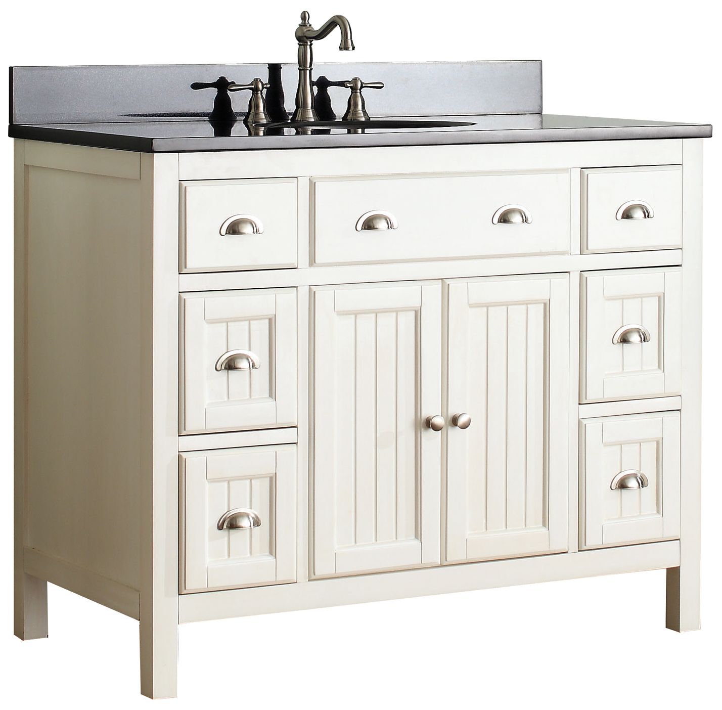 Avanity Hamilton 42" Black Top French White Vanity