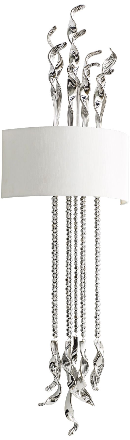 Islet 17" Wide Chrome Glass and White Wall Sconce