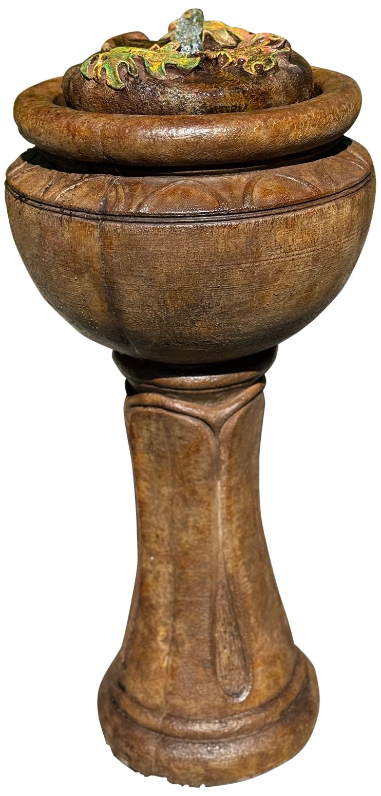 Henri Studio 37" High Maple Leaf Tall Patio Bubbler Fountain