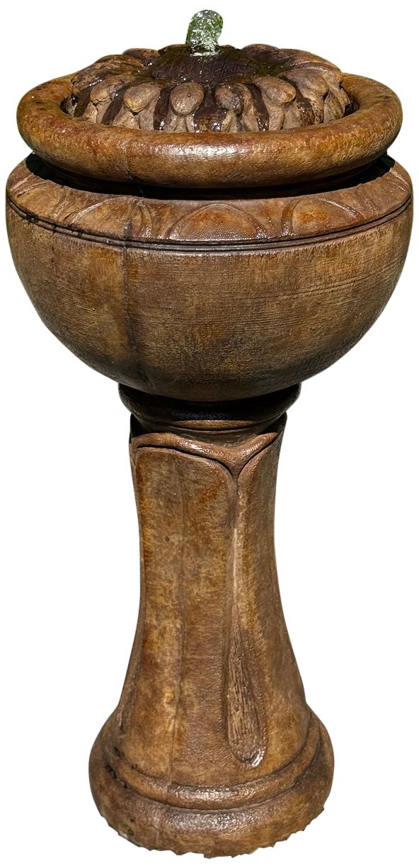 Henri Studio 34" High Sunflower Tall Patio Bubbler Fountain