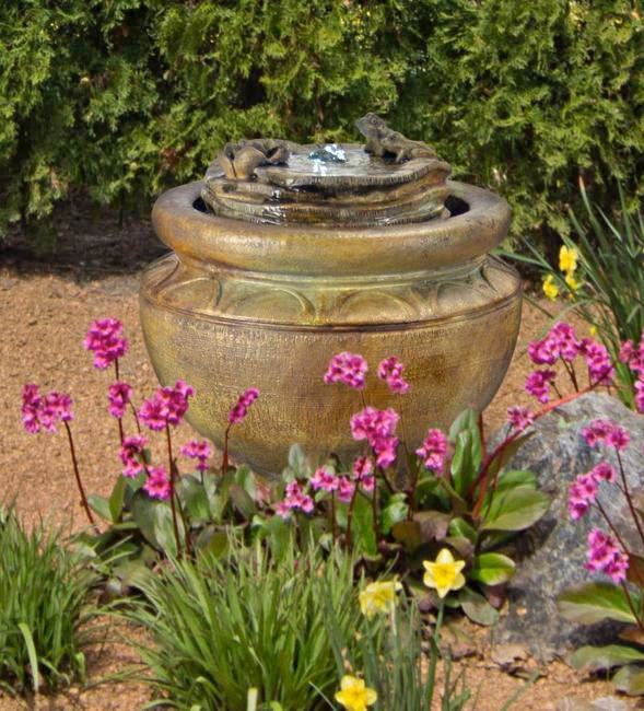 Henri Studio 18"H Relic Nebbia Frogs Patio Bubbler Fountain