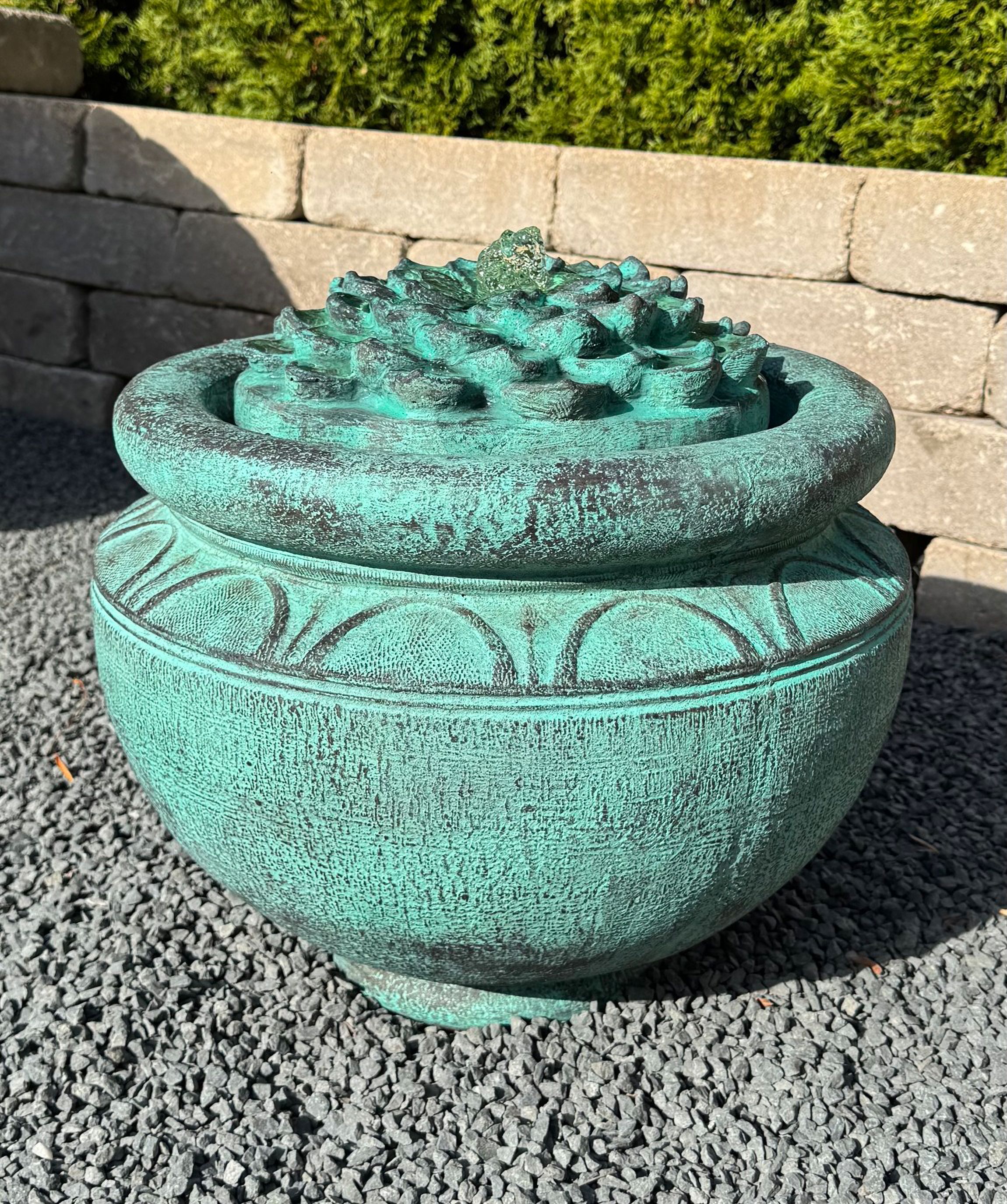 Dahlia 17" High Patio Bubbler Fountain by Henri Studio