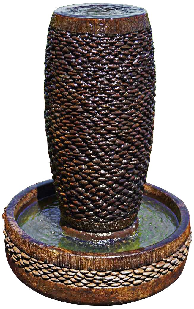 Shimmering Stones 32" High Rustic Modern Bubbler Fountain