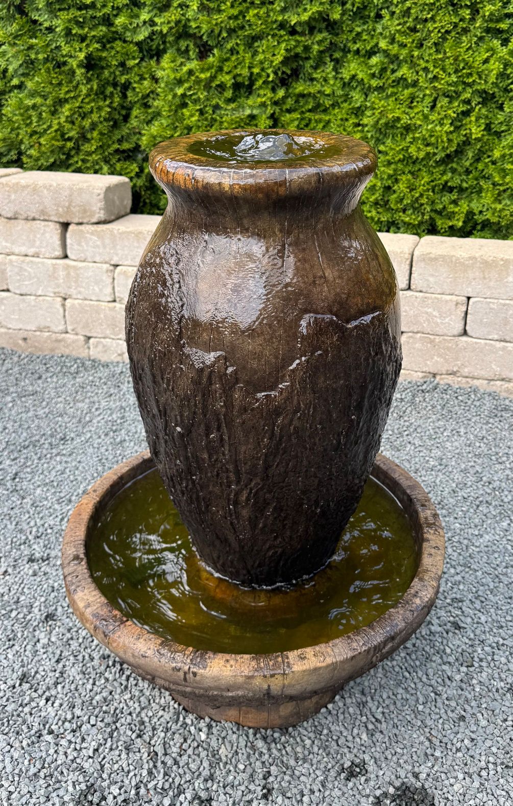 Cypress 31" High Cast Stone Patio Bubbler Urn Fountain