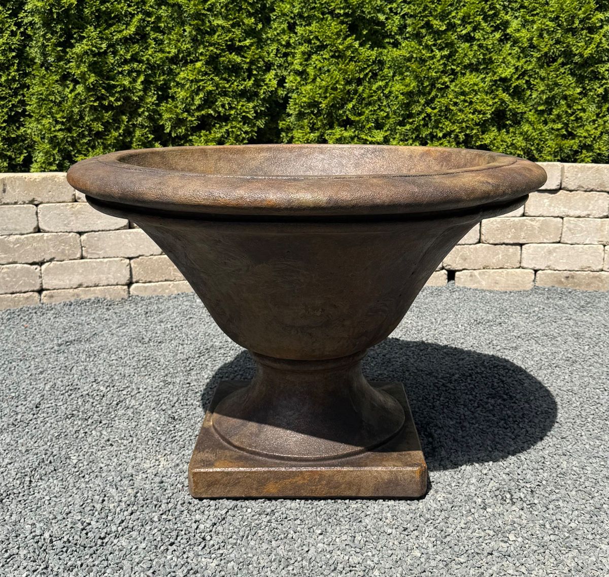 Henri Studio Basso II 36" Wide Relic Nebbia Urn Outdoor Planter