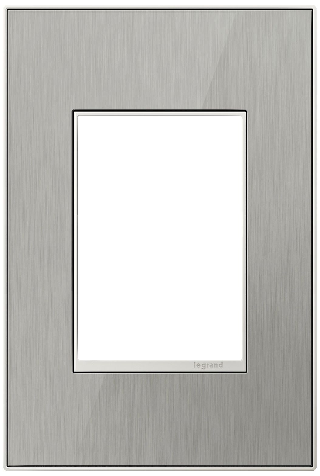 adorne® 1-Gang 3-Module Brushed Steel Wall Plate