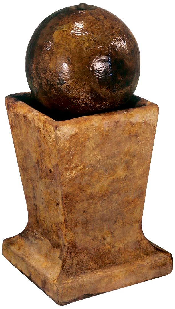 Sphere 23" High Relic Lava Patio Bubbler Pedestal Fountain