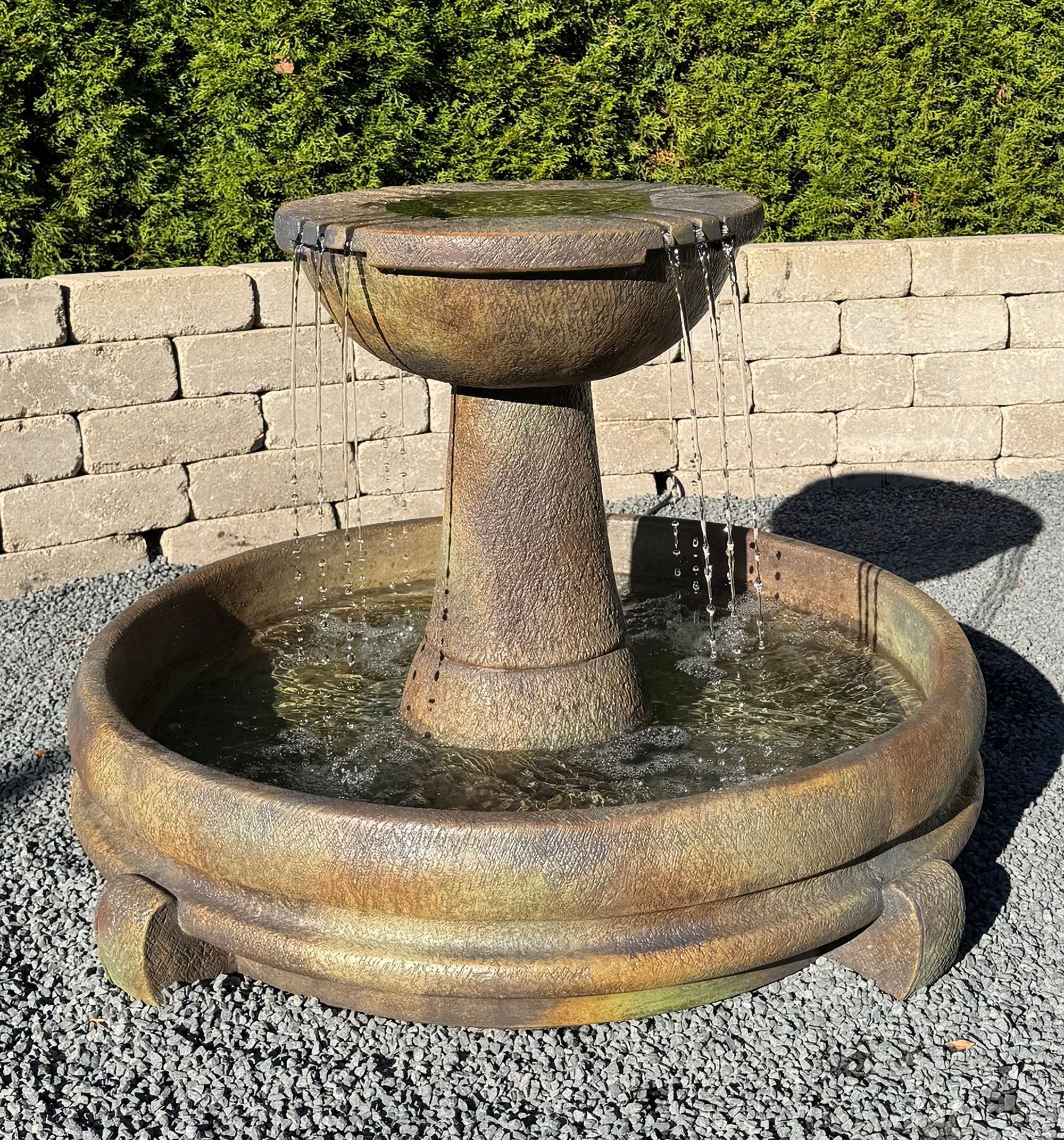 Henri Studio 36" Wide Relic Terra Overflowing Dish Fountain