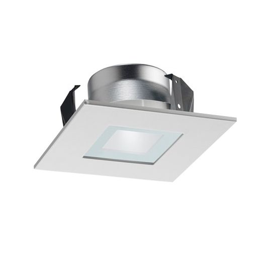 Juno Line Voltage White Glass 4" Square Lensed Trim