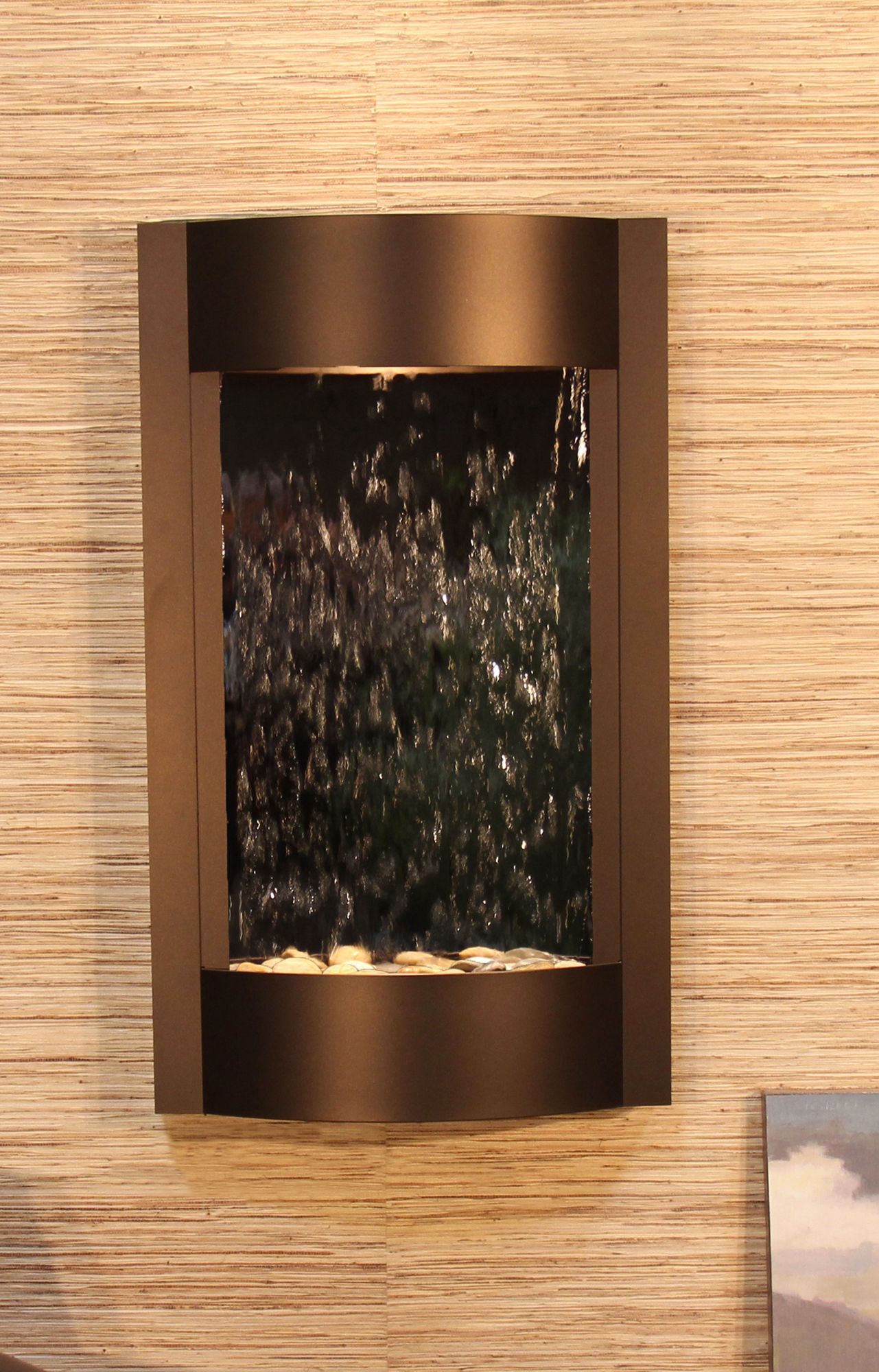 Serene Waters 36" High Mirror Bronze Modern Wall Fountain
