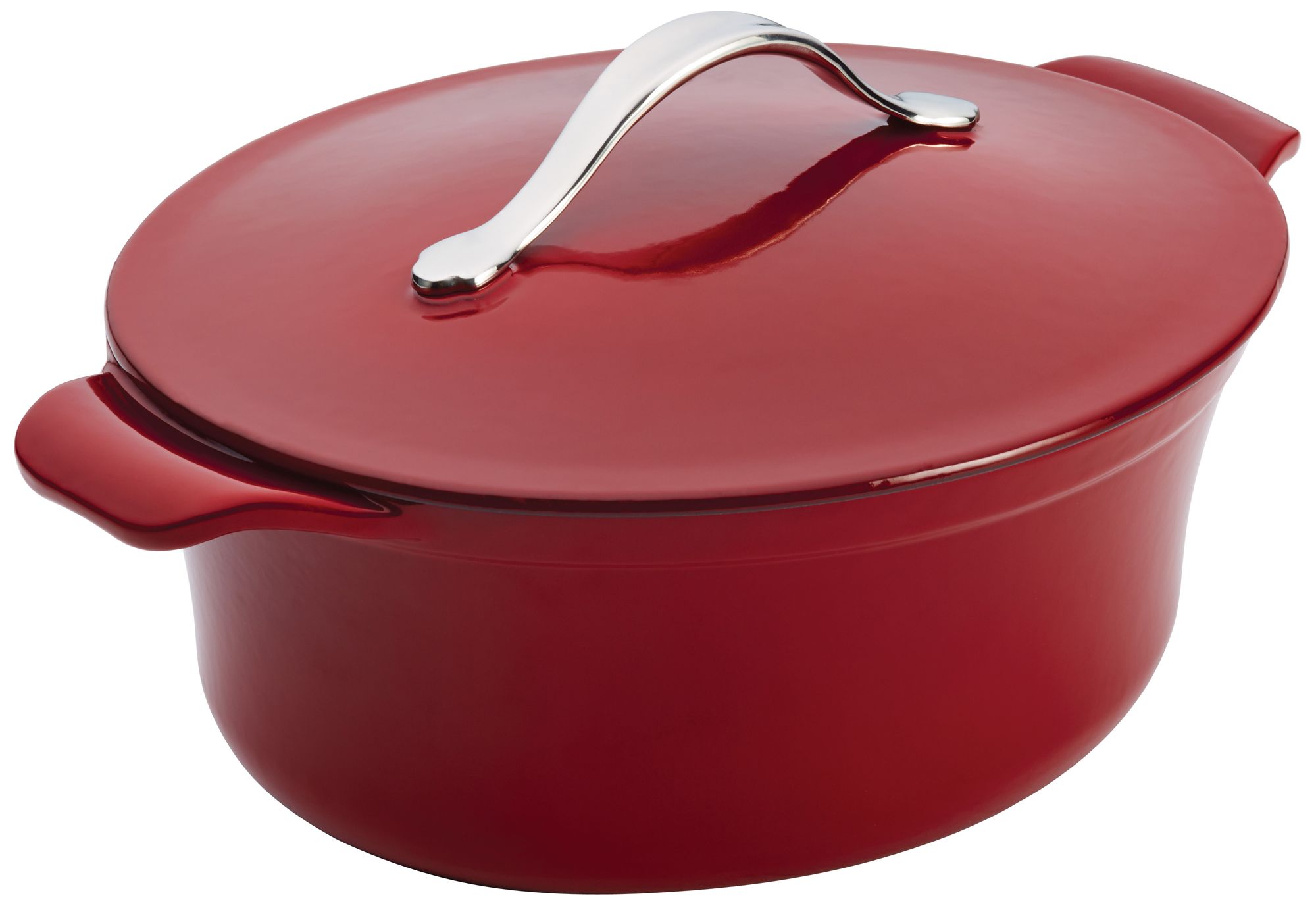Anolon Vesta Paprika Red 4-Quart Oval Covered Casserole