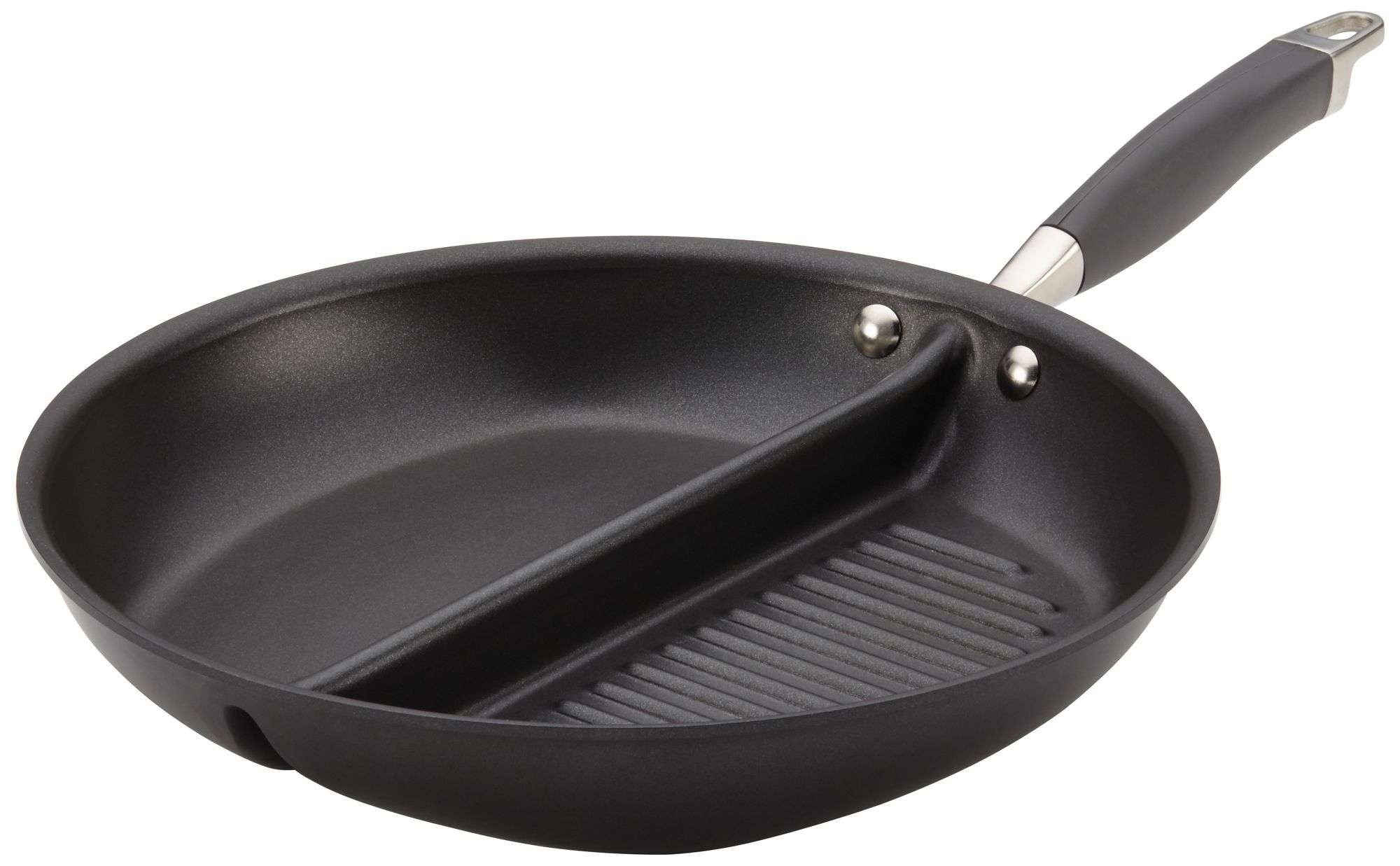 Anolon Gray 12" Divided Grill and Griddle Skillet