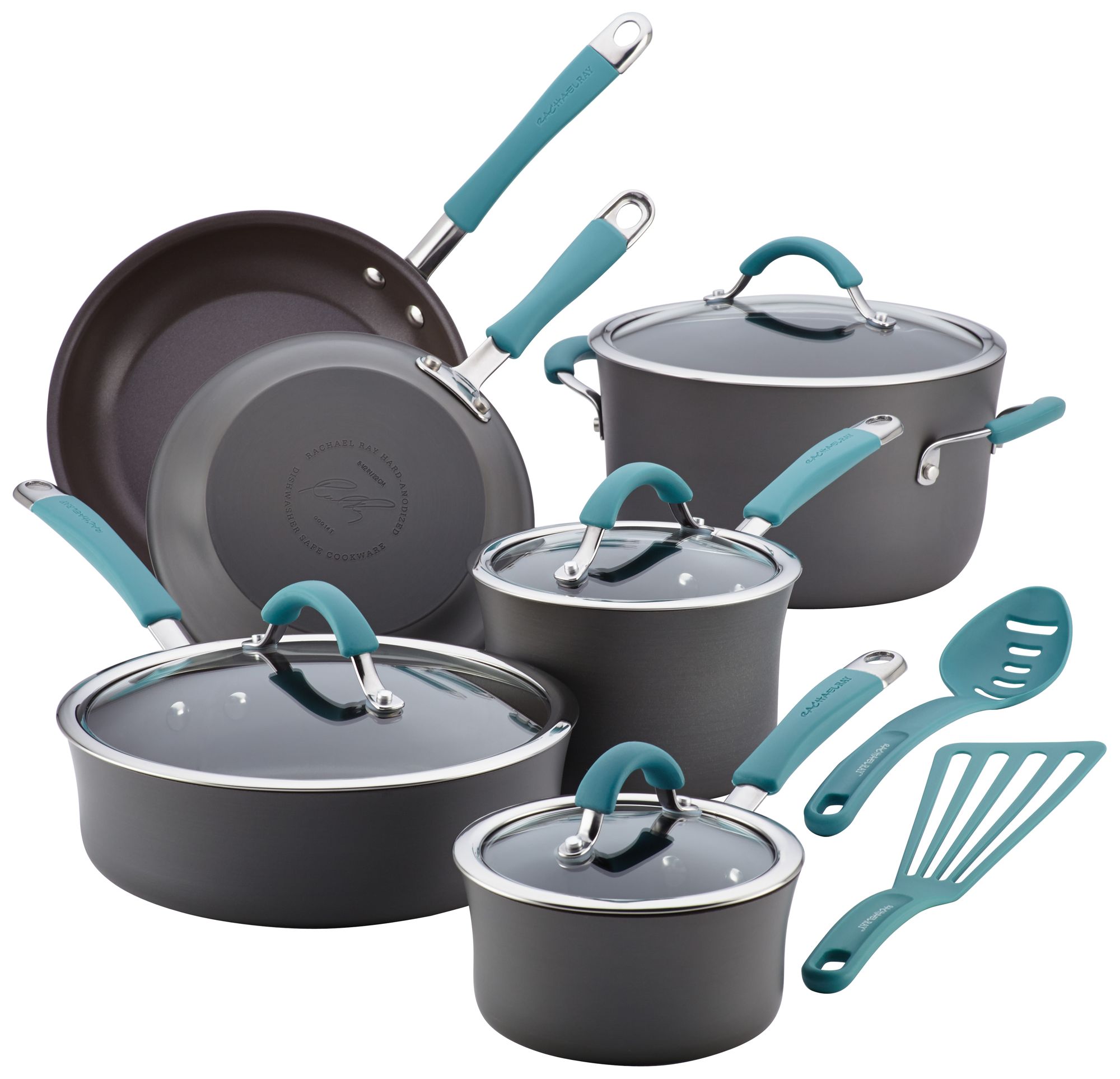 Rachael Ray Cucina 12-Piece Kitchen Gray Cookware Set