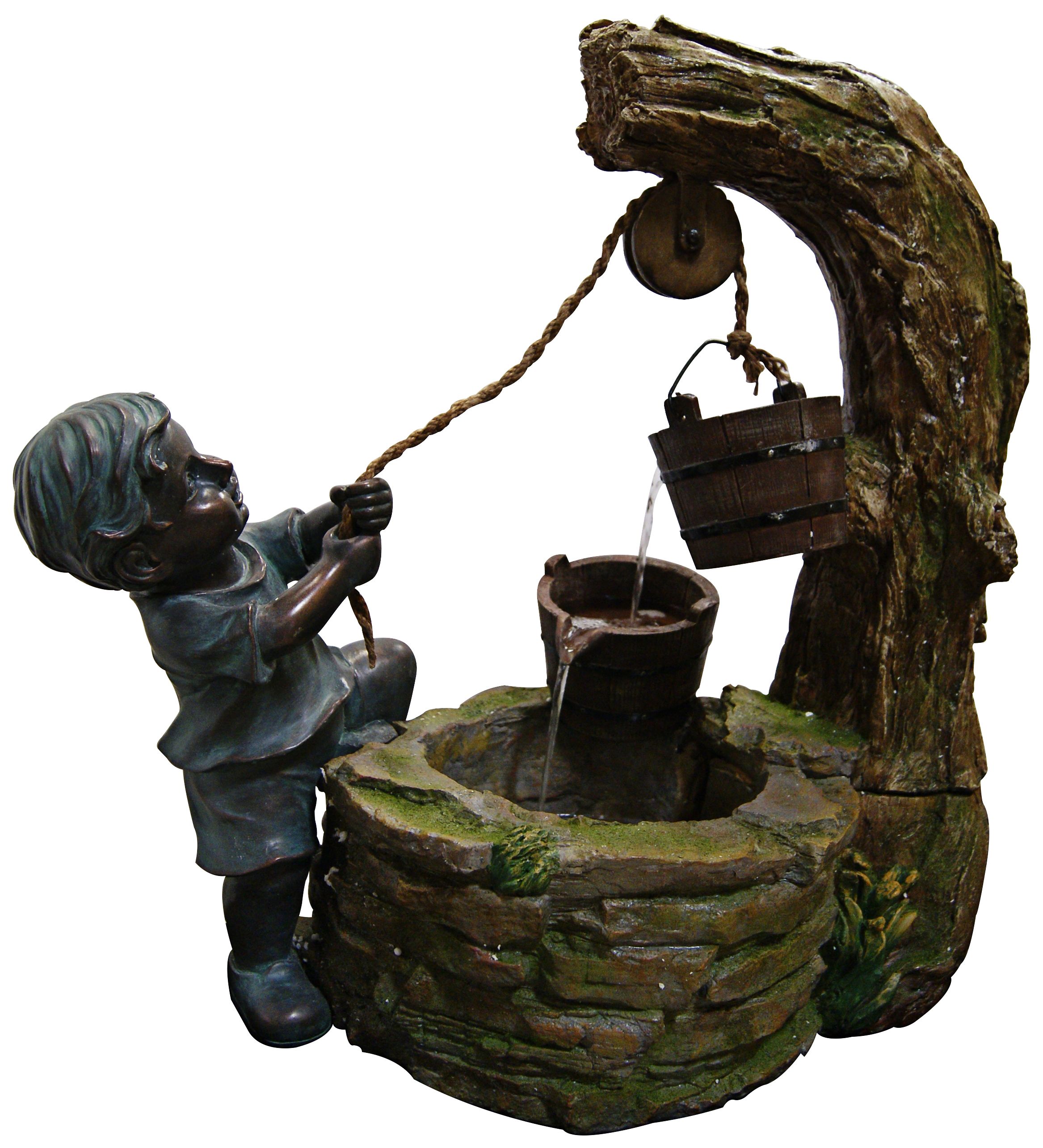 Fetching Water 23" High Traditional Table Fountain