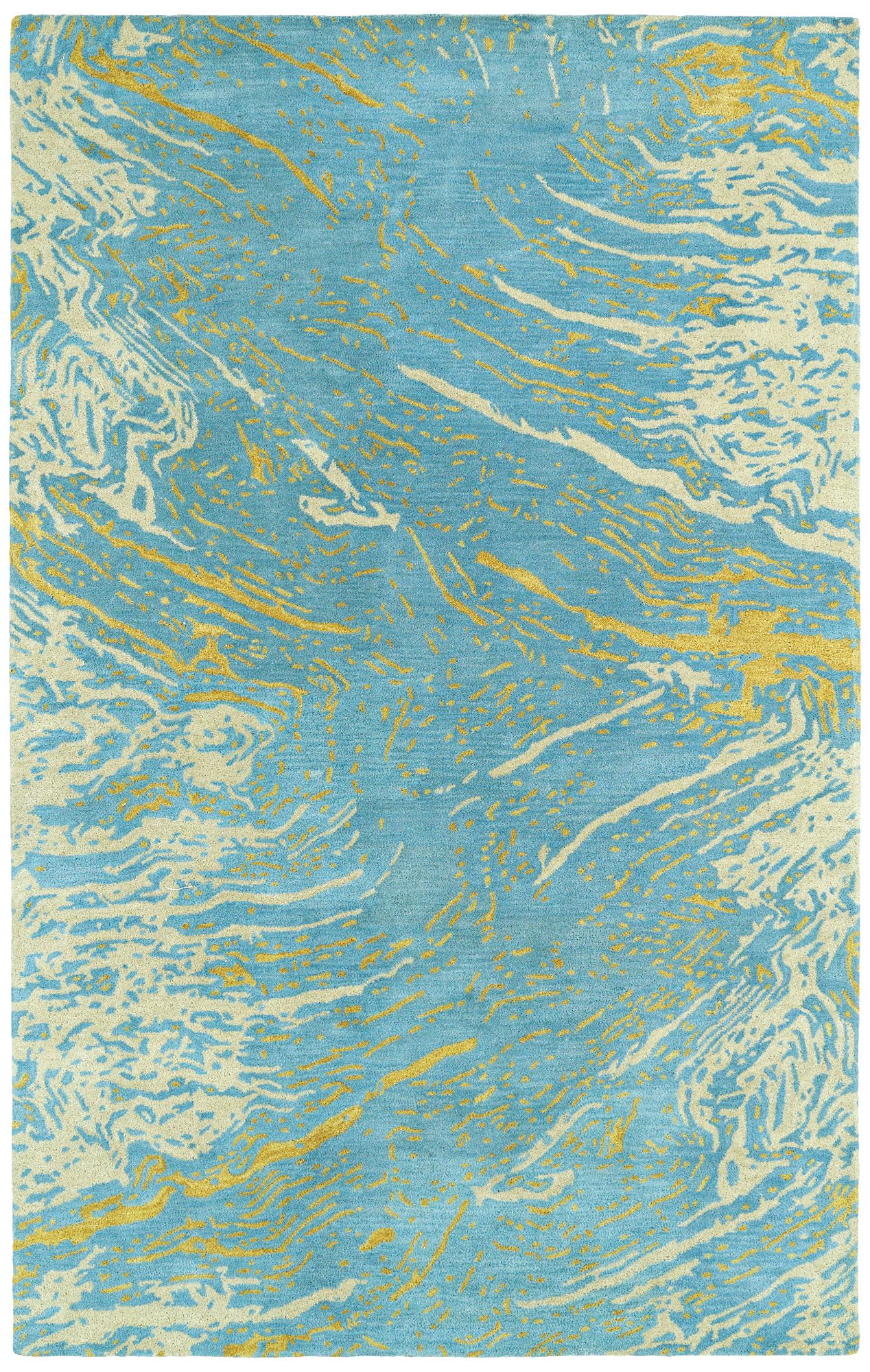 Kaleen Brushstrokes BRS01-17 Light Blue Wool Area Rug 