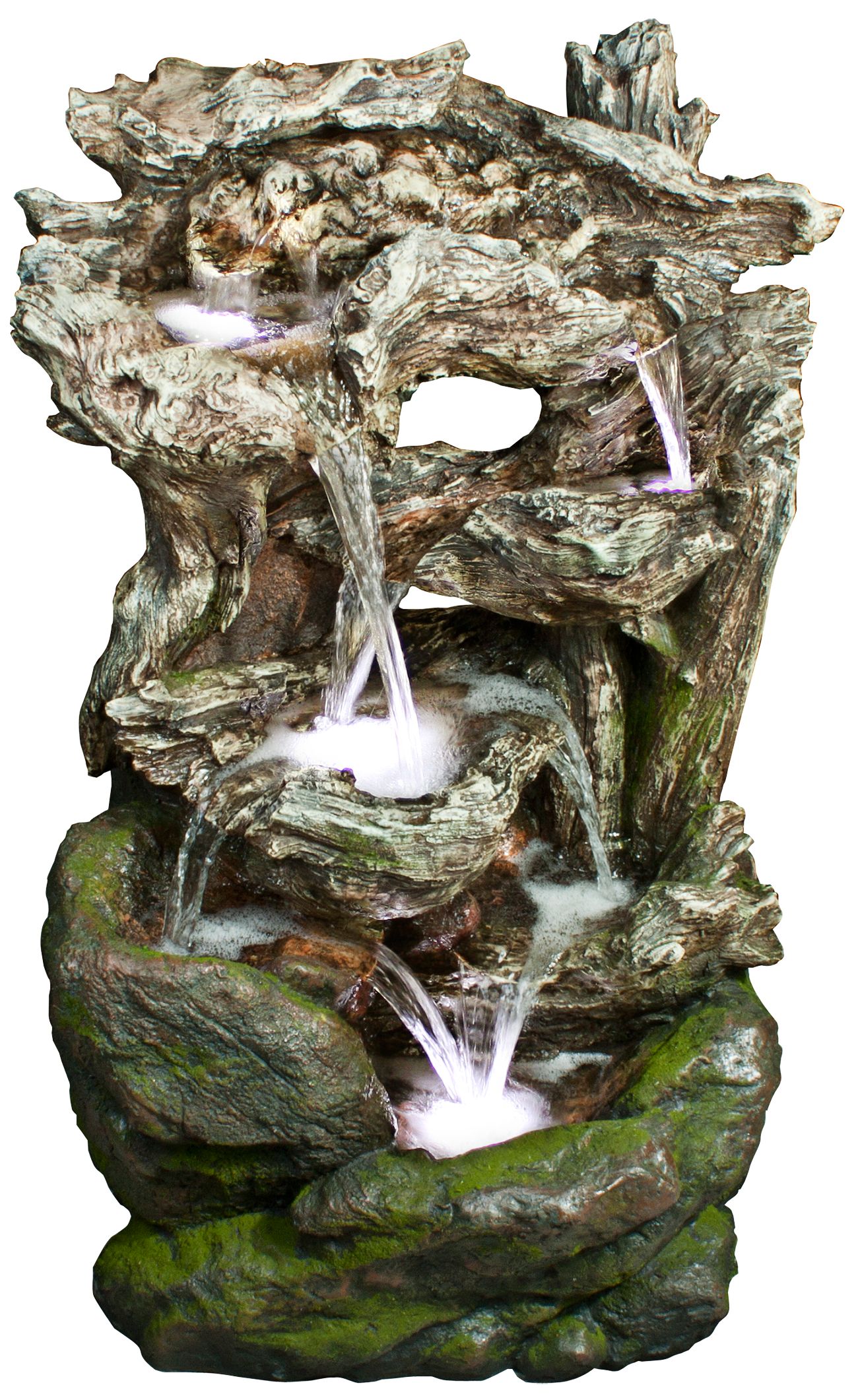 Rainforest Waterfall Mossy 39" High LED Floor Fountain