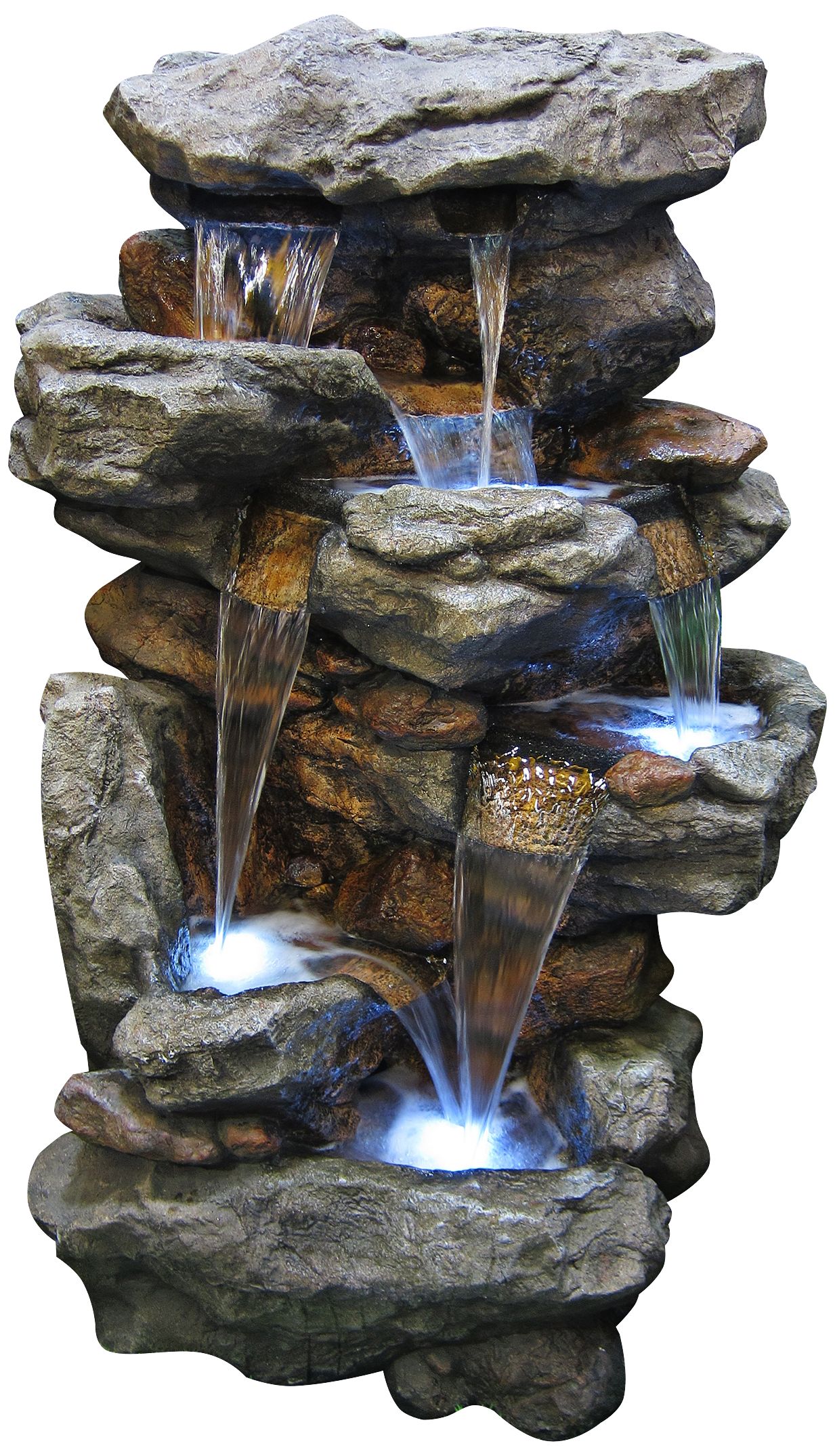Rainforest Waterfall Tall LED 51" High Floor Fountain