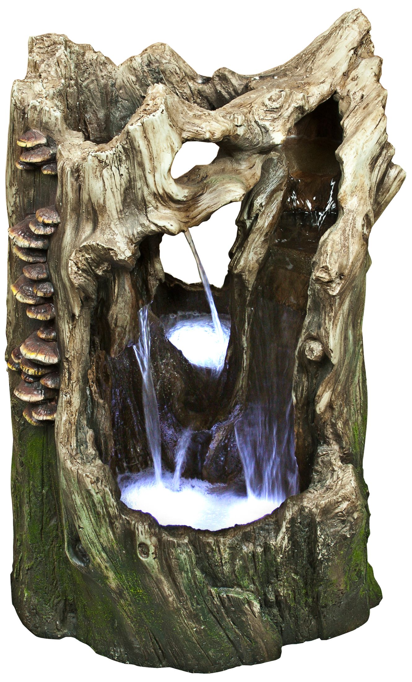Rainforest Waterfall 22" High LED Tree Trunk Table Fountain