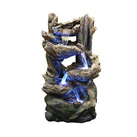 Stacked Logs 38&quot; High LED Floor Fountain