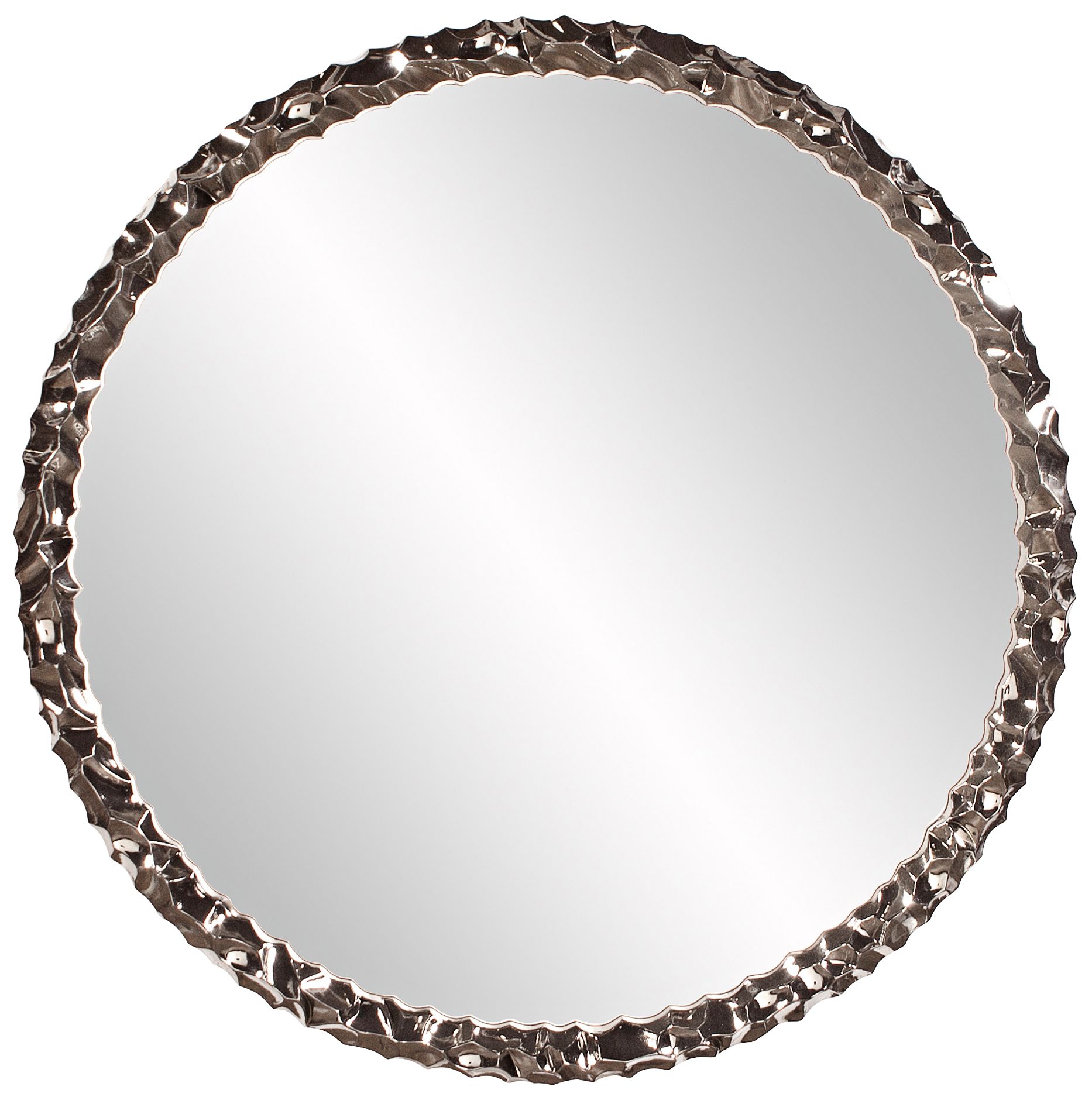 Howard Elliott Memphis Textured Nickel 36" Round Wall Mirror