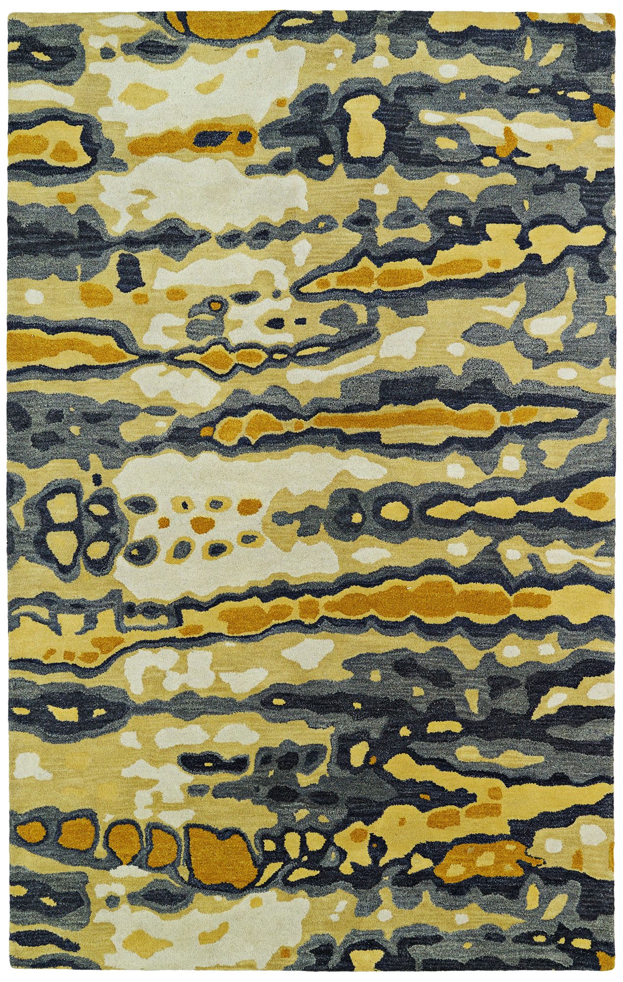 Kaleen Brushstrokes BRS03-05 Gold Wool Area Rug 