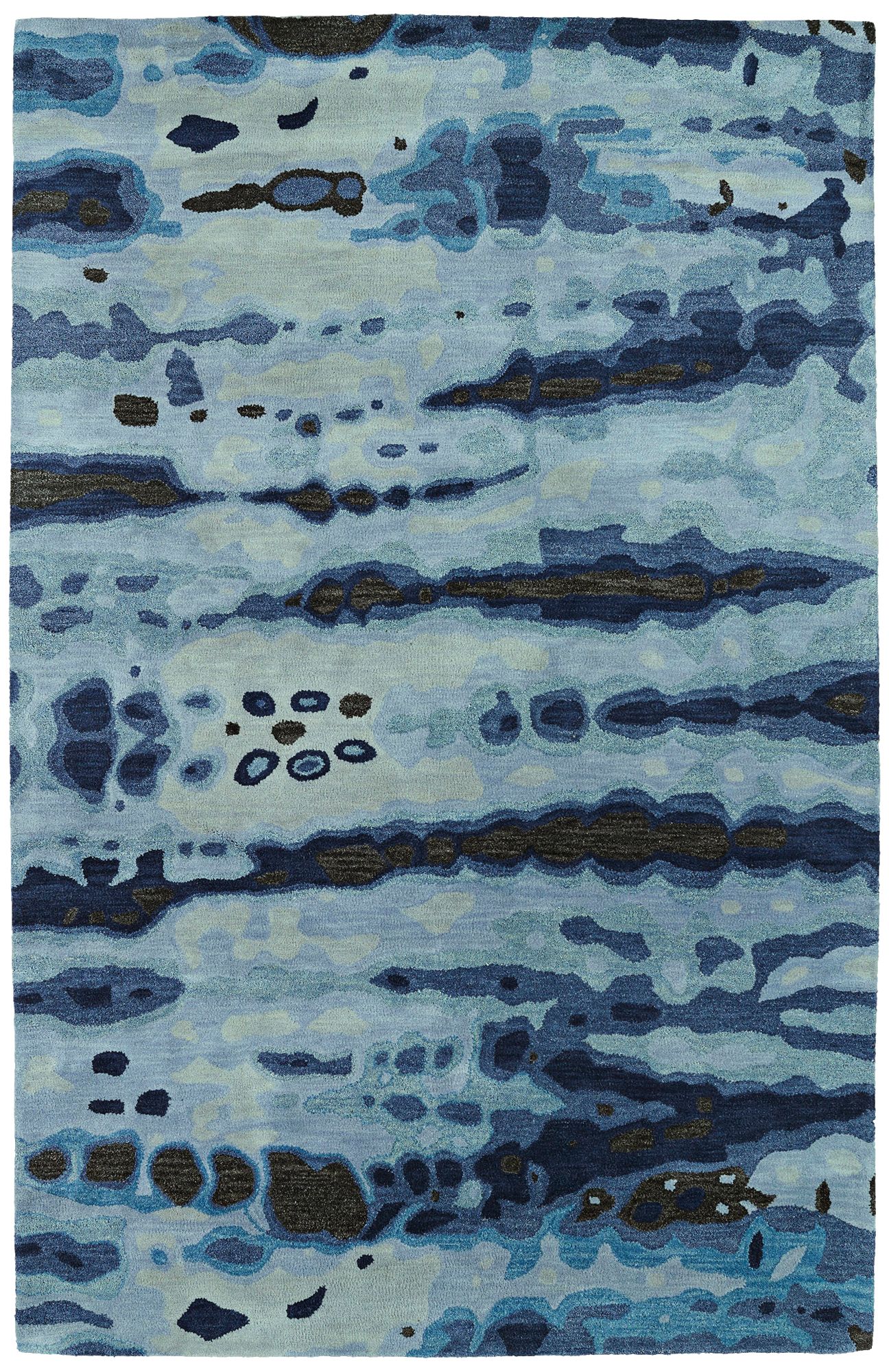 Kaleen Brushstrokes BRS03-17 Navy Blue Wool Area Rug 