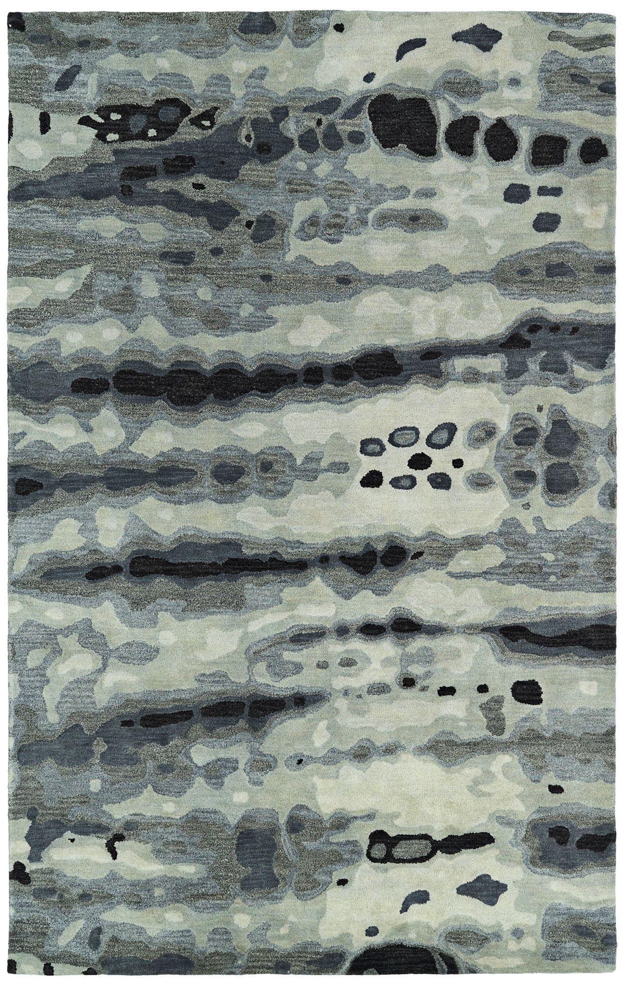 Kaleen Brushstrokes BRS03-75 Dark Gray Wool Area Rug 