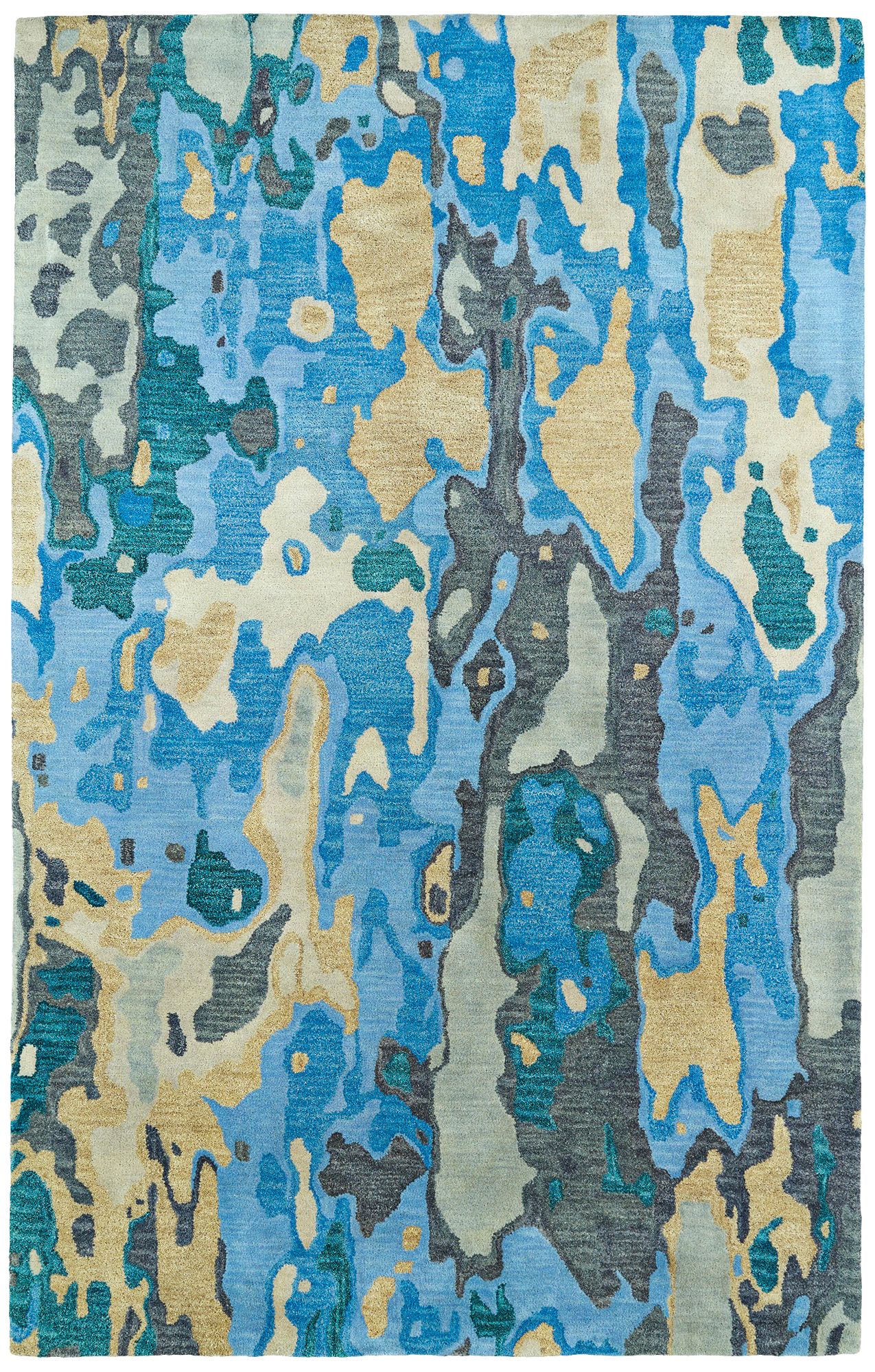 Kaleen Brushstrokes BRS05-17 Bright Blue Wool Area Rug 
