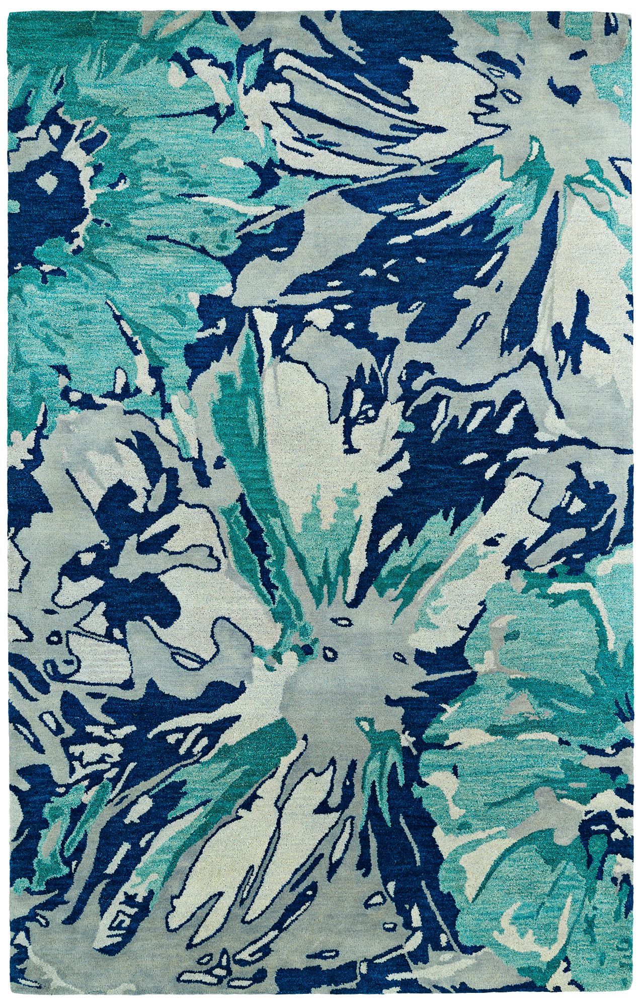 Kaleen Brushstrokes BRS06-17 Blue Wool Area Rug 