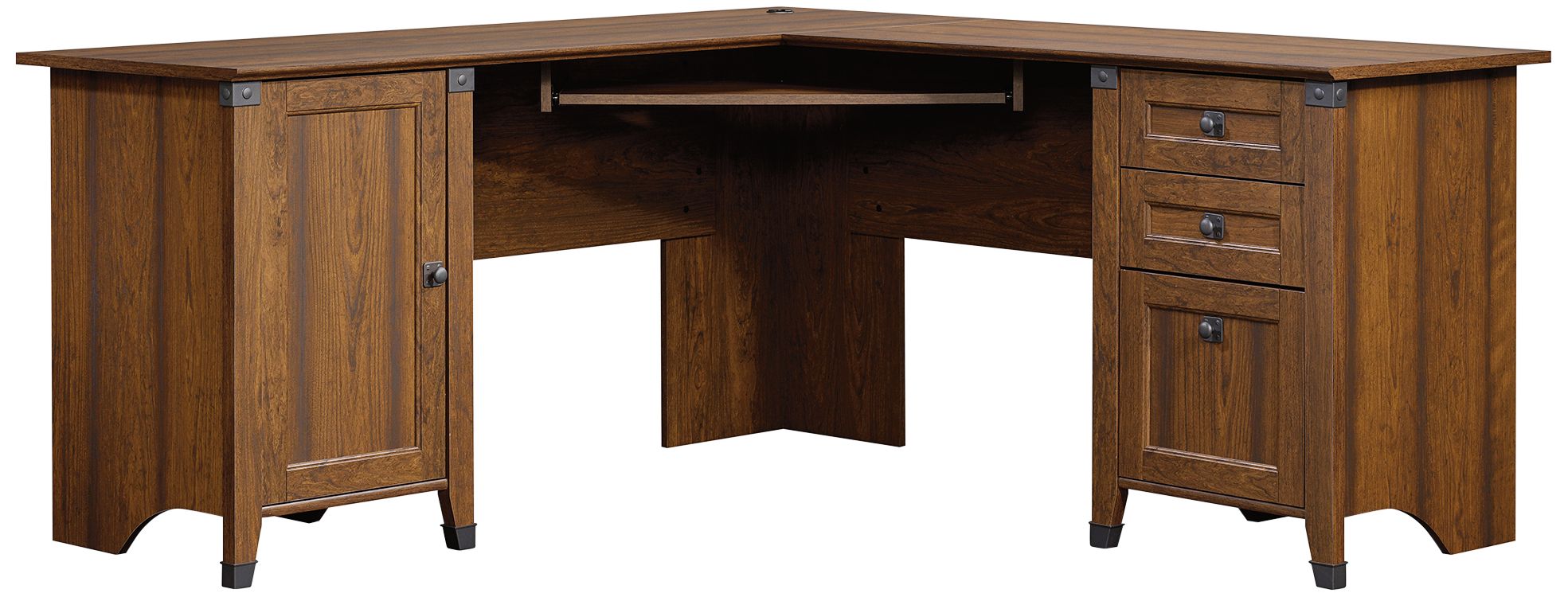 Carson Forge 66 1/4"W Washington Cherry Corner Computer Desk