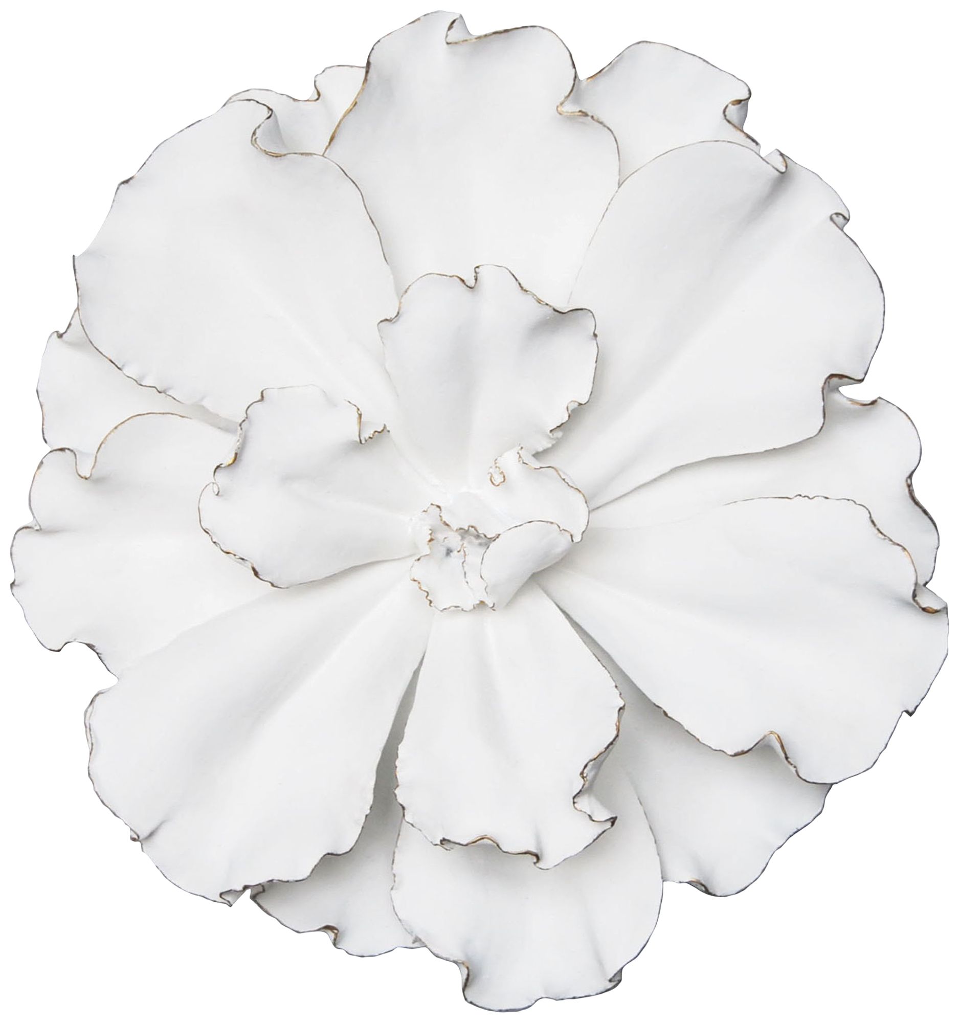 White and Gold 15 1/2" Wide Flower Wall Plaque