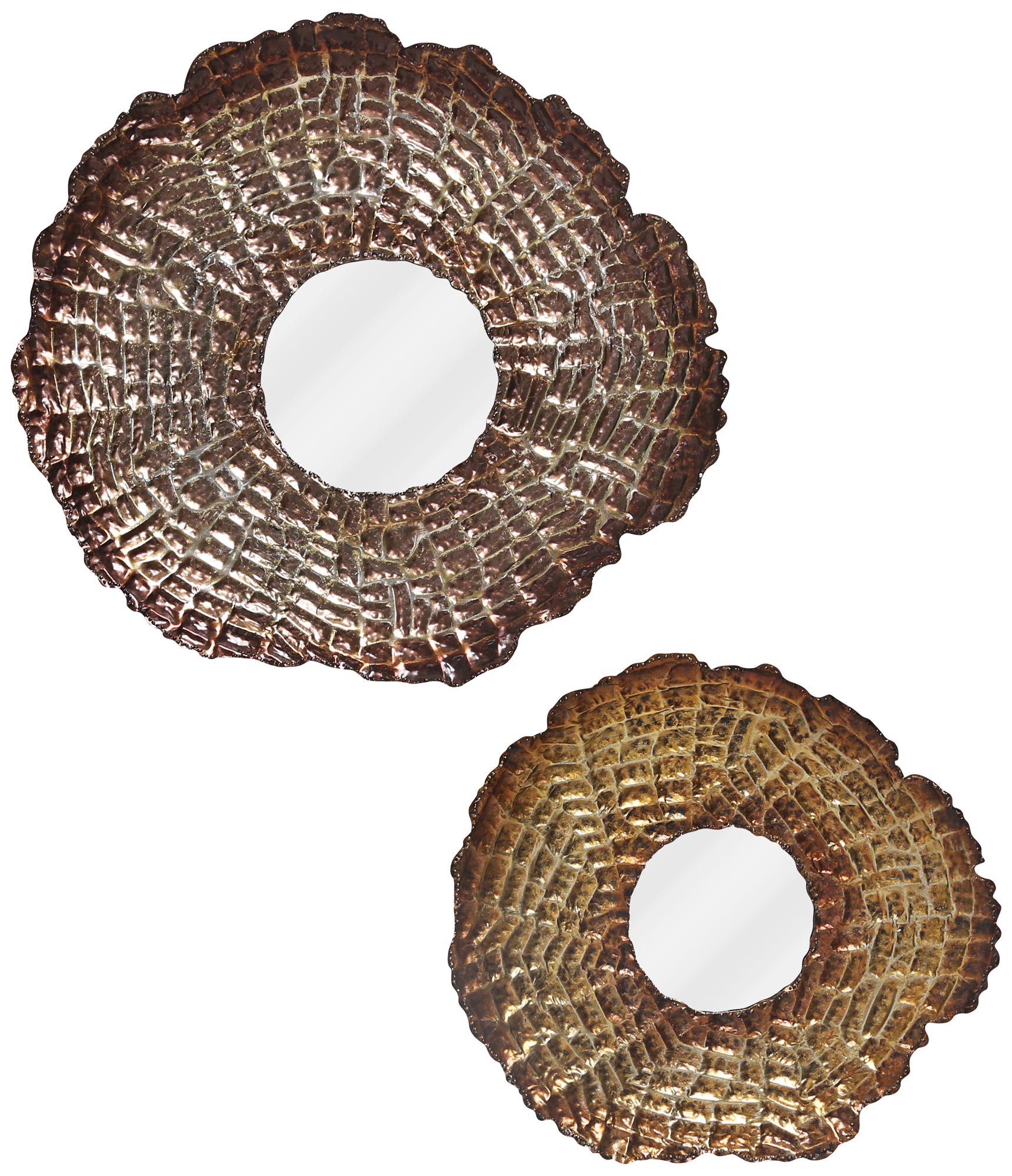 Asymmetric Gold Metal Wall Art Set of 2