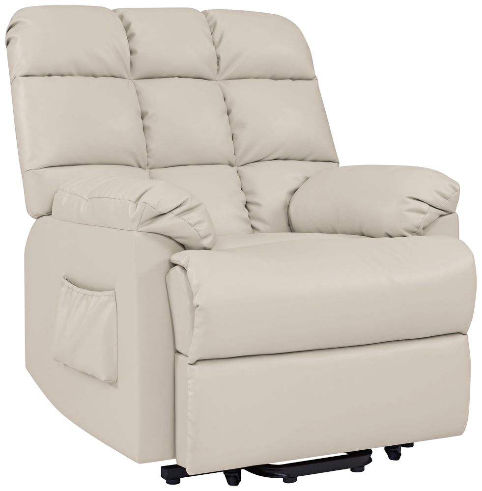 ProLounger Cream Renu Leather Power Lift Recliner Chair 70A38