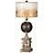 Shiloh Metal Cream, Black and Brown Weathered Rustic Table Lamp
