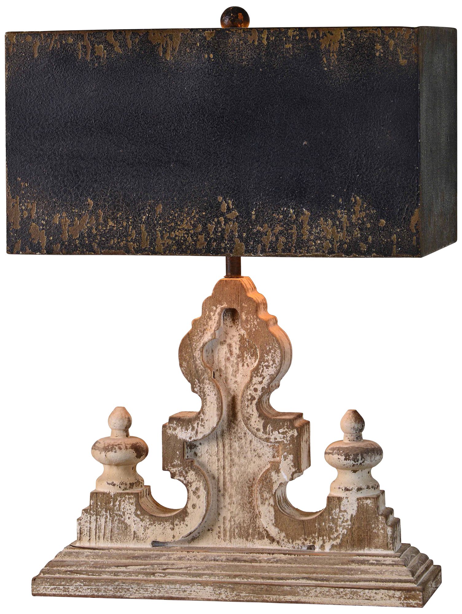 Keaton Weathered Driftwood and Antique Black Table Lamp