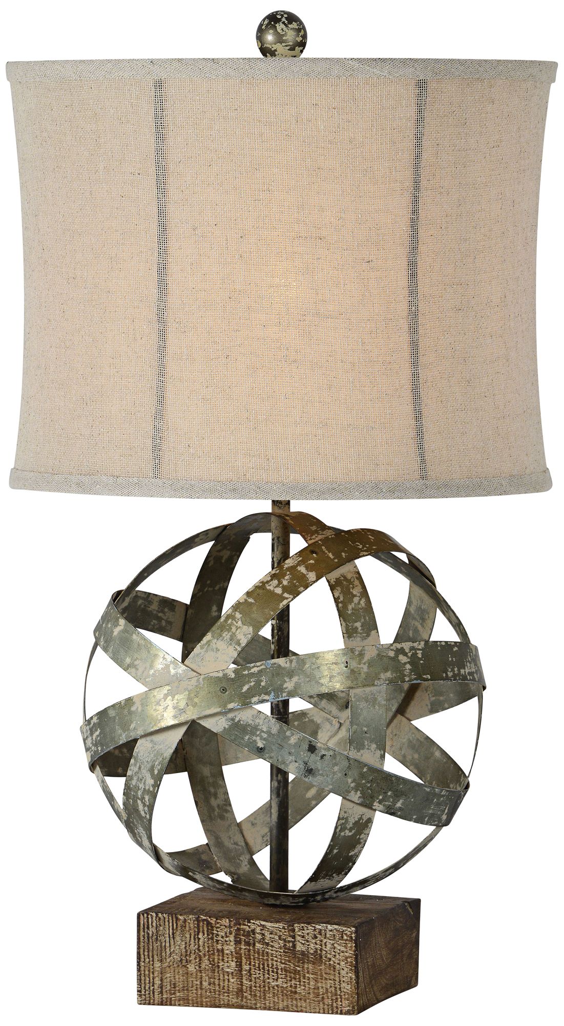 Forty West Baldwyn Galvanized and Driftwood Globe Table Lamp