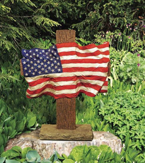 Henri Studio God and Country 32" American Flag Garden Accent